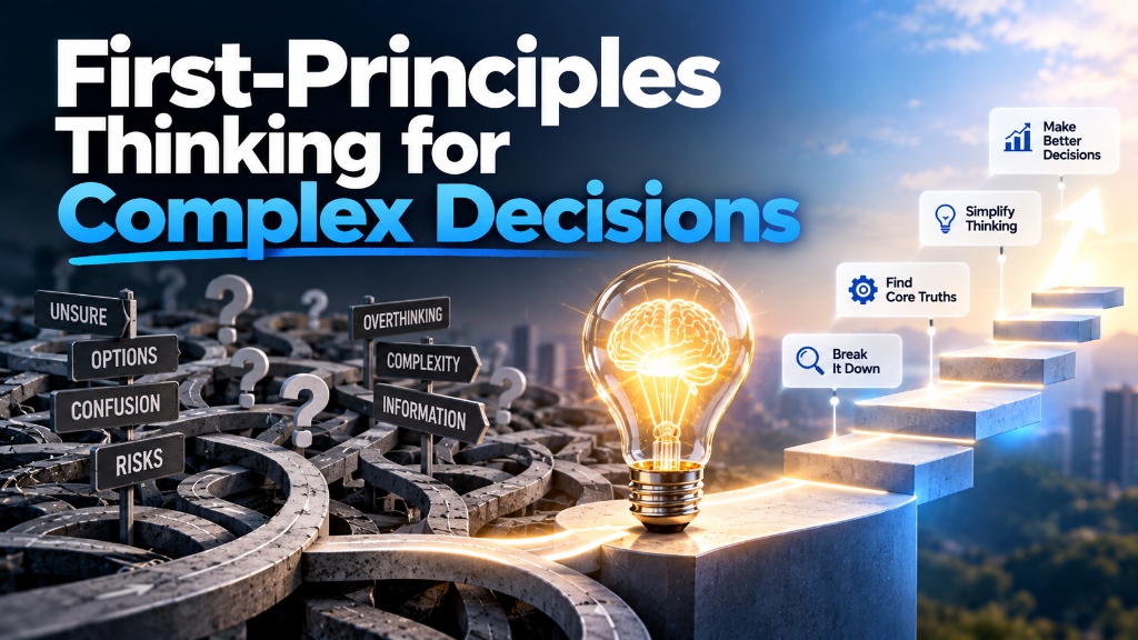 First-Principles Thinking for Complex Decisions - Mental model diagram leading from confusion to core truth
